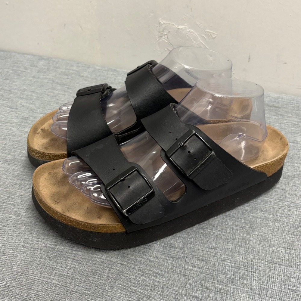Papillio Birkenstock Arizona Platform Sandals Unisex W10 M8 Black Double Strap